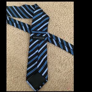 Sean John Black Blue and White Tie